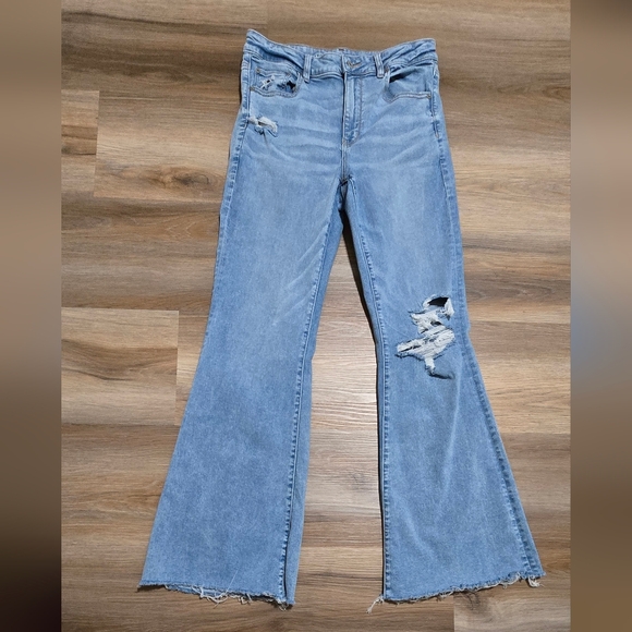 American Eagle Super High Rise Flare Next Level 2024 Jeans Size 12 Long - Picture 2 of 14